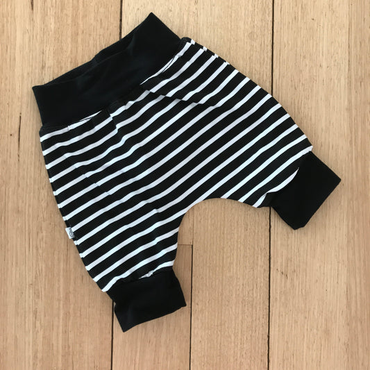 Black Stripes Harem Shorts